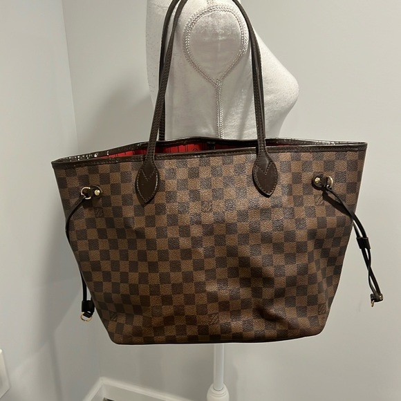 Louis Vuitton Neverfull MM Damier Ebene Tote Shoulder Bag Handbag - Picture 5 of 16